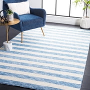 Safavieh Easy Care Fergal Striped Polyester Machine Washable Area Rug, Light Blue/Ivory, 2'3" x 4'
