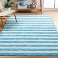 thumbnail image 1 of Safavieh Easy Care Fergal Striped Polyester Machine Washable Area Rug, Blue/Ivory, 3' x 5', 1 of 12