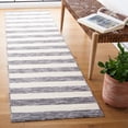 thumbnail image 1 of Safavieh Easy Care Fergal Striped Polyester Machine Washable Runner Rug, Dark Gray/Ivory, 2'3" x 8', 1 of 12