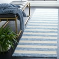 thumbnail image 1 of Safavieh Easy Care Fergal Striped Polyester Machine Washable Runner Rug, Light Blue/Ivory, 2'3" x 10', 1 of 12