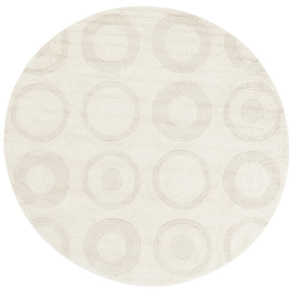 SAFAVIEH Easy Care Hemming Geometric Area Rug, Ivory, 6' x 6' Round