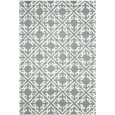 SAFAVIEH Easy Care Jace Geometric Area Rug, Grey/Ivory, 5' x 8'