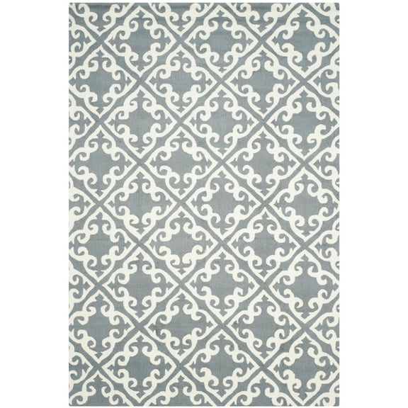 SAFAVIEH Easy Care Jace Geometric Area Rug, Grey/Ivory, 5' x 8'