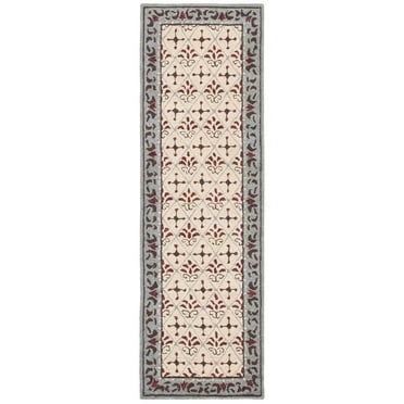 SAFAVIEH Easy Care Juniper Oriental Runner Rug, Beige/Red, 2'6" x 8'