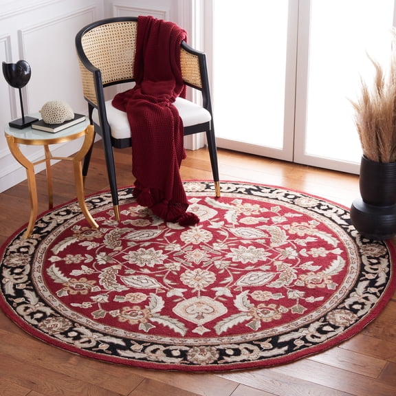 Safavieh Easy Care Kerry Oriental Area Rug, Red, 8' x 8' Round
