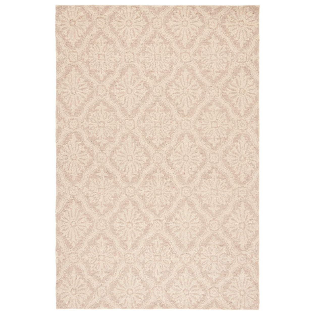 Reversible Creme Hand-Knotted Easy Care Synthetic Rug, 6' x 9'