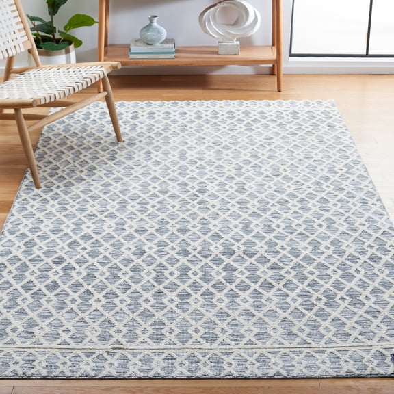 Safavieh Easy Care Korbin Cross Polyester Machine Washable Area Rug, Gray/Ivory, 4' x 6'