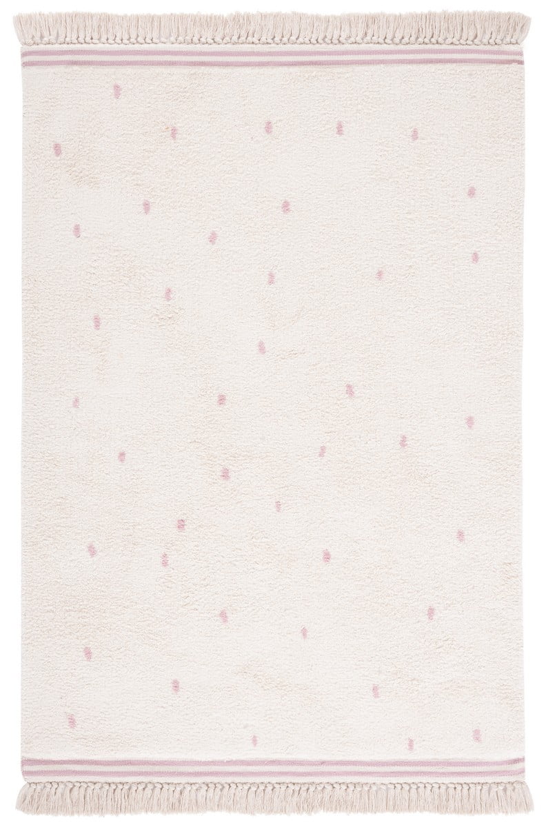 Ivory and Pink Hand-Knotted Reversible Area Rug, 3' x 5'