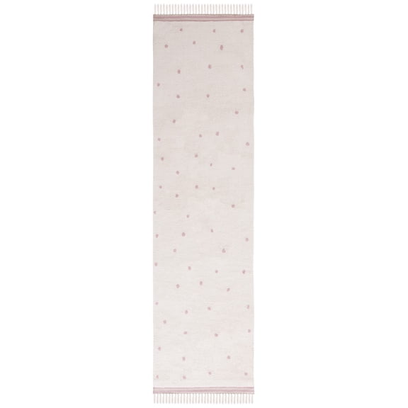 SAFAVIEH Easy Care Leptis Polka Dots Runner Rug, 2'3" x 9', Ivory/Pink