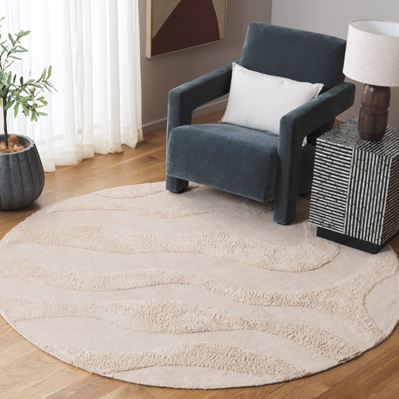 Safavieh Easy Care Lyla Geometric Area Rug, Ivory, 6' x 6' Round