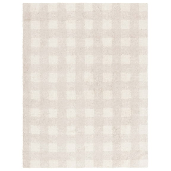 SAFAVIEH Easy Care Maggie Plaid Area Rug, Ivory/Beige, 8' x 10'