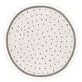 thumbnail image 1 of Safavieh Easy Care Mayra Solid Cotton Machine Washable Area Rug, Ivory/Black, 5' x 5' Round, 1 of 9