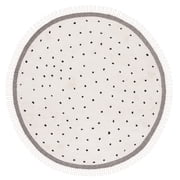 Safavieh Easy Care Mayra Solid Cotton Machine Washable Area Rug, Ivory/Black, 5' x 5' Round