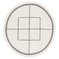 thumbnail image 1 of SAFAVIEH Easy Care Myrtle Cross Cotton Machine Washable Area Rug, Ivory/Black, 6' x 6' Round, 1 of 11