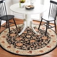 thumbnail image 1 of Safavieh Easy Care Myrtle Floral Area Rug, Black/Ivory, 8' x 8' Round, 1 of 11