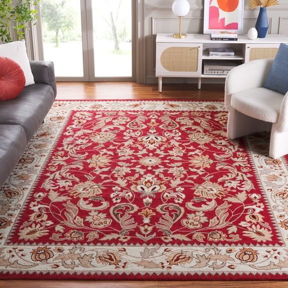 Safavieh Easy Care Myrtle Floral Area Rug, Red/Ivory, 9' x 12'