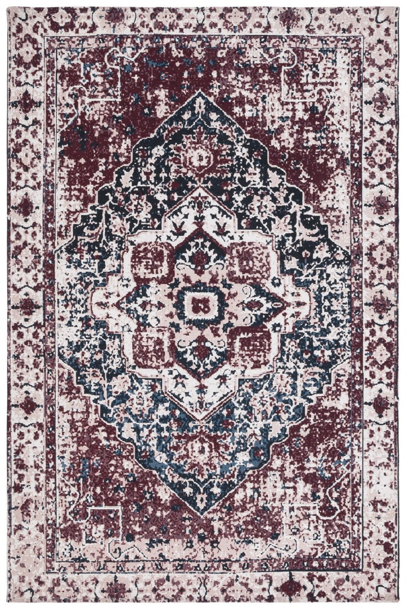 Heirloom Red Cotton Blend 24" Rectangular Easy Care Rug