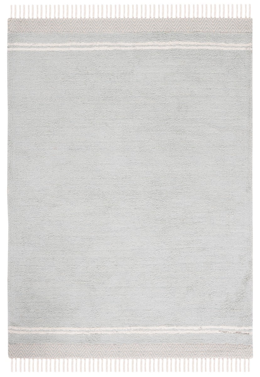 Classic Elegance 3' x 5' Light Blue & Ivory Hand-Knotted Area Rug