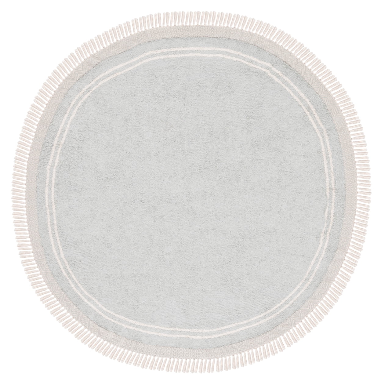 SAFAVIEH Easy Care Tahnee Solid Area Rug, 6' x 6' Round, Light Blue/Ivory