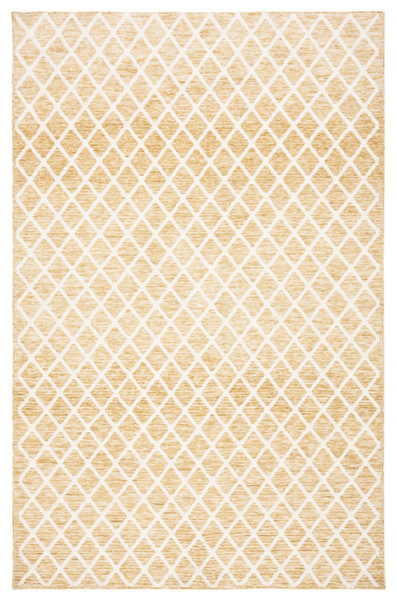 Gold and Ivory Trellis Design 5' x 8' Synthetic Area Rug
