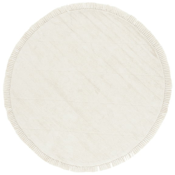 SAFAVIEH Easy Care Travis Diamond Area Rug, Ivory, 6' x 6' Round