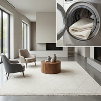 SAFAVIEH Easy Care Travis Diamond Area Rug, Ivory, 8' x 10'