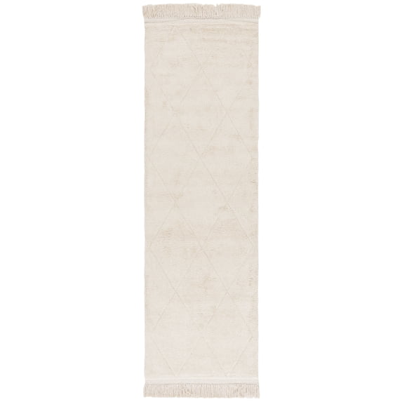 SAFAVIEH Easy Care Travis Diamond Runner Rug, Ivory, 2'3" x 8'