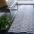 thumbnail image 1 of Safavieh Easy Care Tunisia Checkered Polyester Machine Washable Runner Rug, Navy/Ivory, 2'3" x 6', 1 of 11