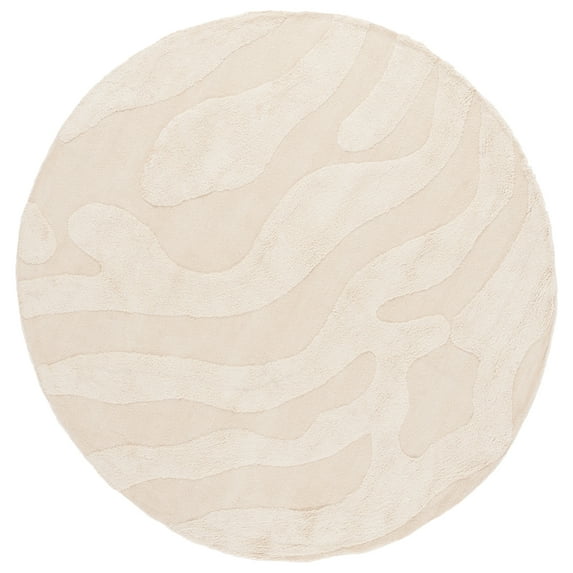SAFAVIEH Easy Care Winslow Geometric Area Rug, Ivory, 6' x 6' Round