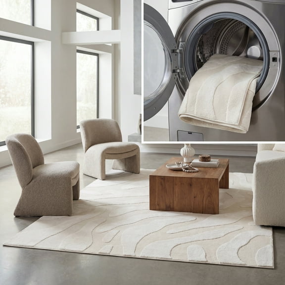 SAFAVIEH Easy Care Winslow Geometric Area Rug, Ivory, 8' x 10'