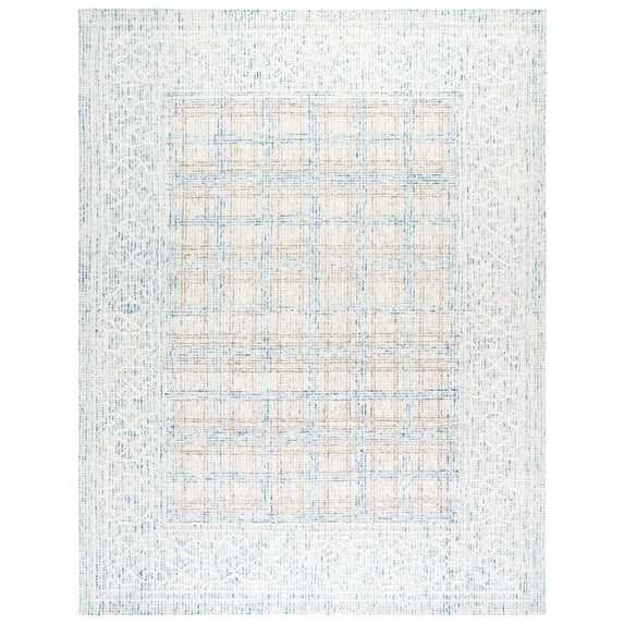 SAFAVIEH Ebony ARABESQUE Bordered Area Rug, Ivory/Blue, 9' x 12'