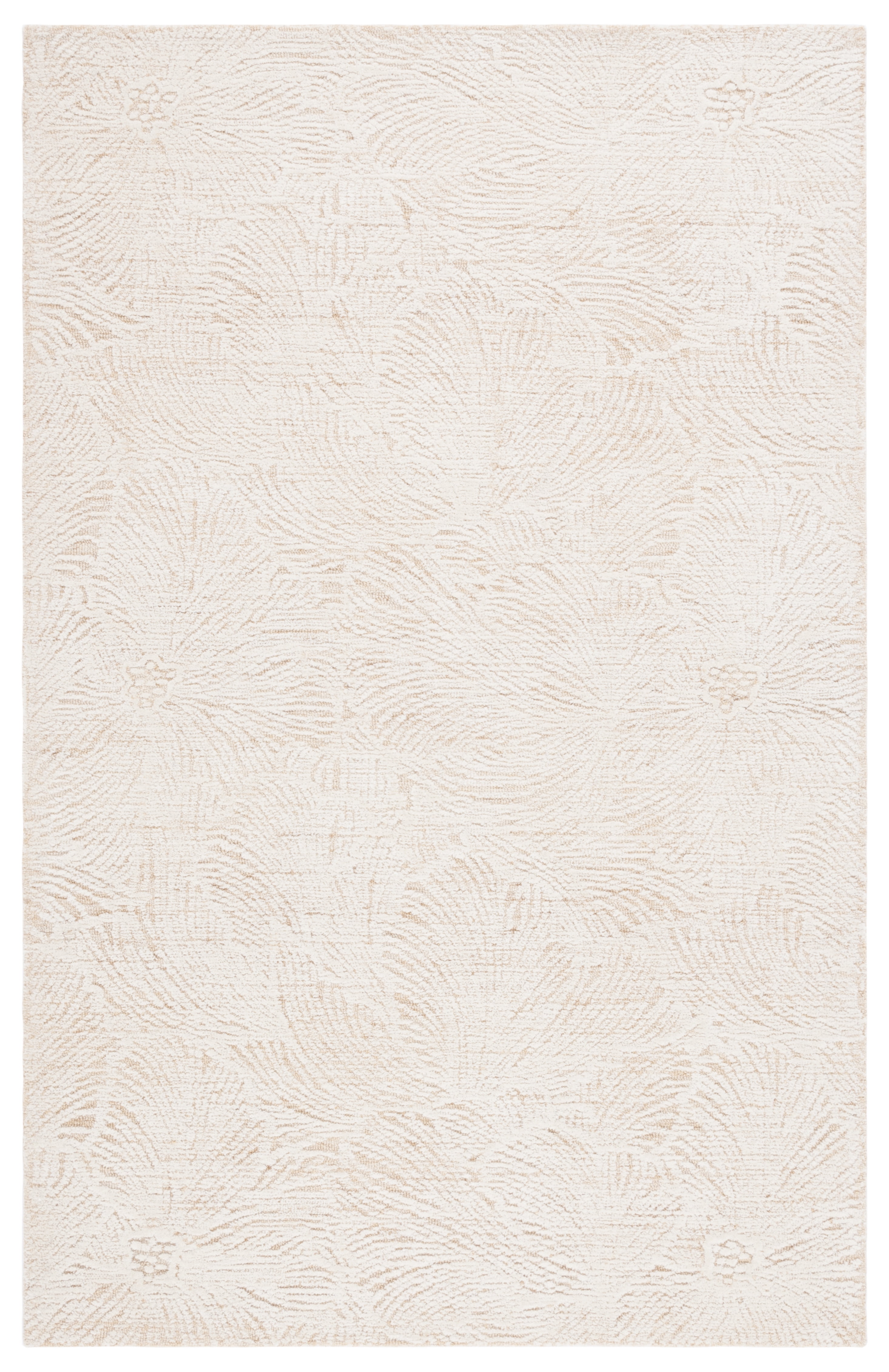 Gold and Ivory Tufted Wool 3' x 5' Area Rug