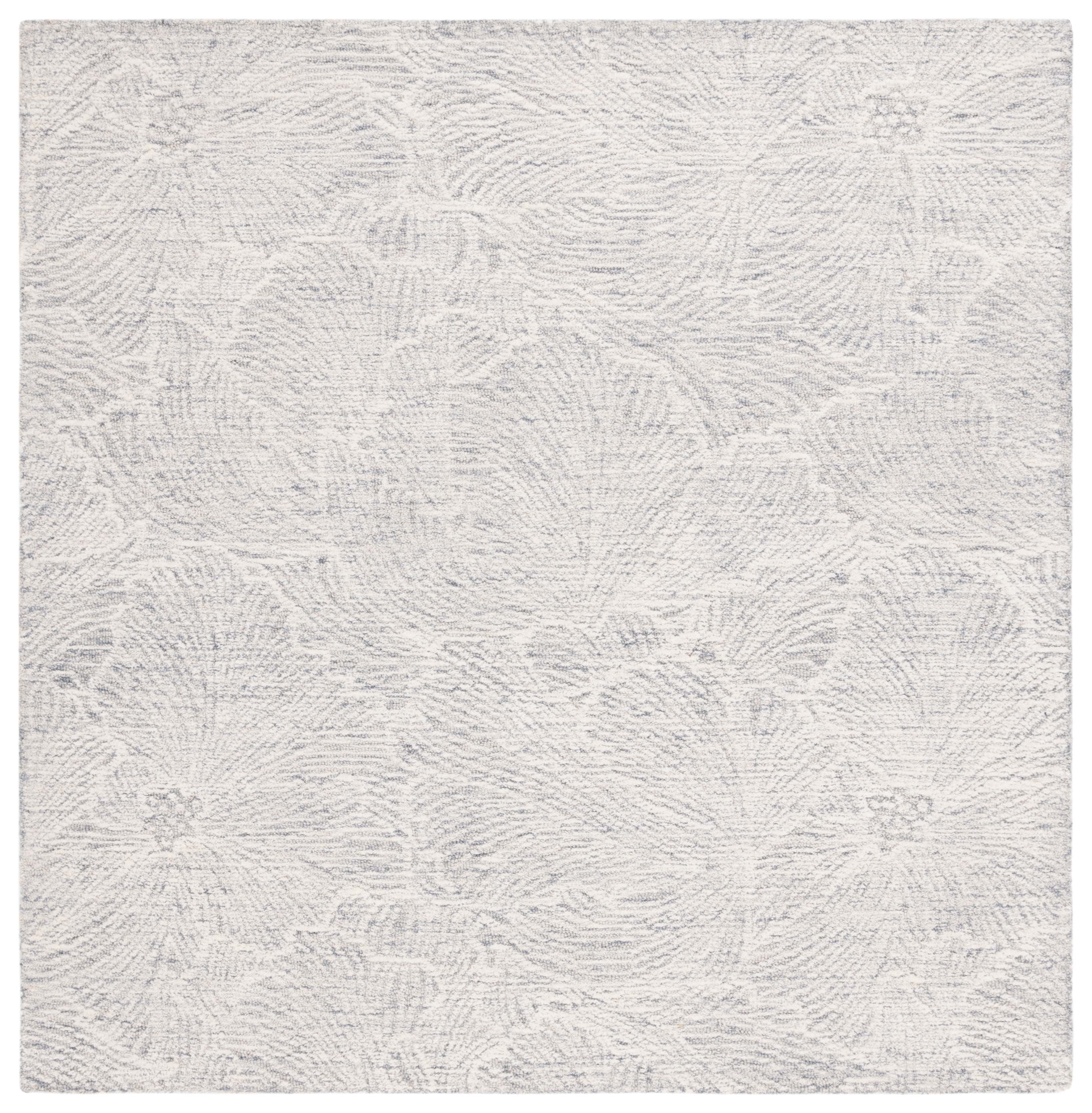 SAFAVIEH Ebony Aaliyah Floral Area Rug, Grey/Ivory, 6' x 6' Square