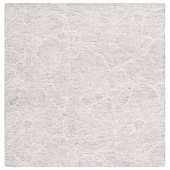 SAFAVIEH Ebony Aaliyah Floral Area Rug, Grey/Ivory, 6' x 6' Square