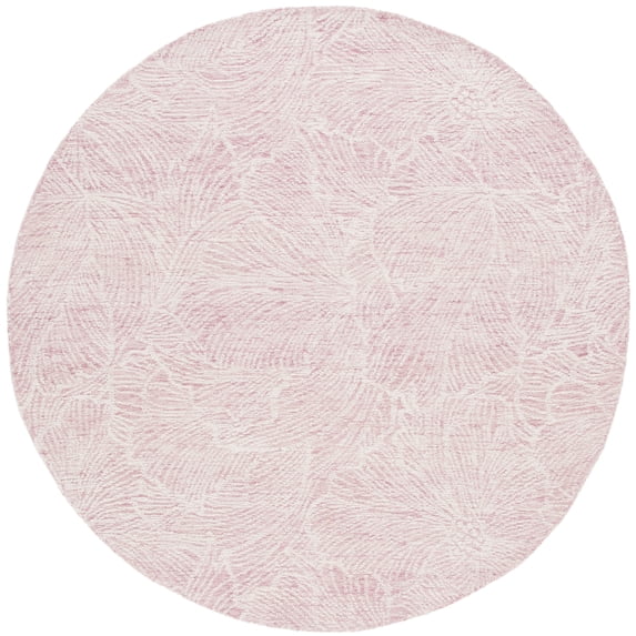SAFAVIEH Ebony Aaliyah Floral Area Rug, Pink/Ivory, 6' x 6' Round