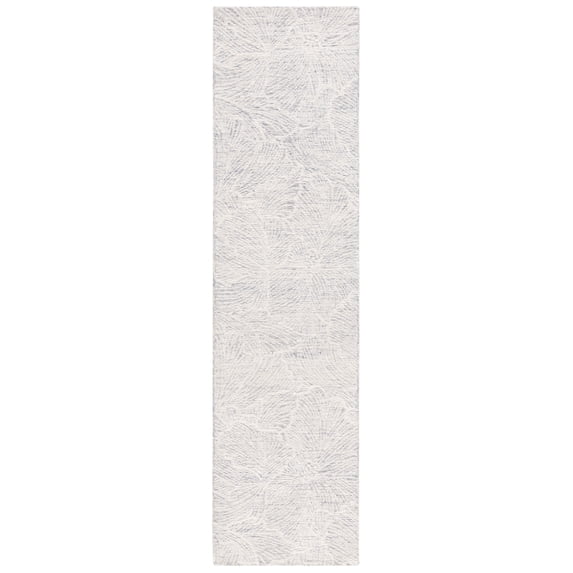 SAFAVIEH Ebony Aaliyah Floral Runner Rug, Grey/Ivory, 2'3" x 9'