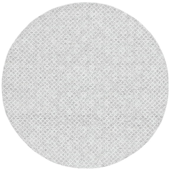 SAFAVIEH Ebony Abagail Diamond Area Rug, Grey/Ivory, 6' x 6' Round