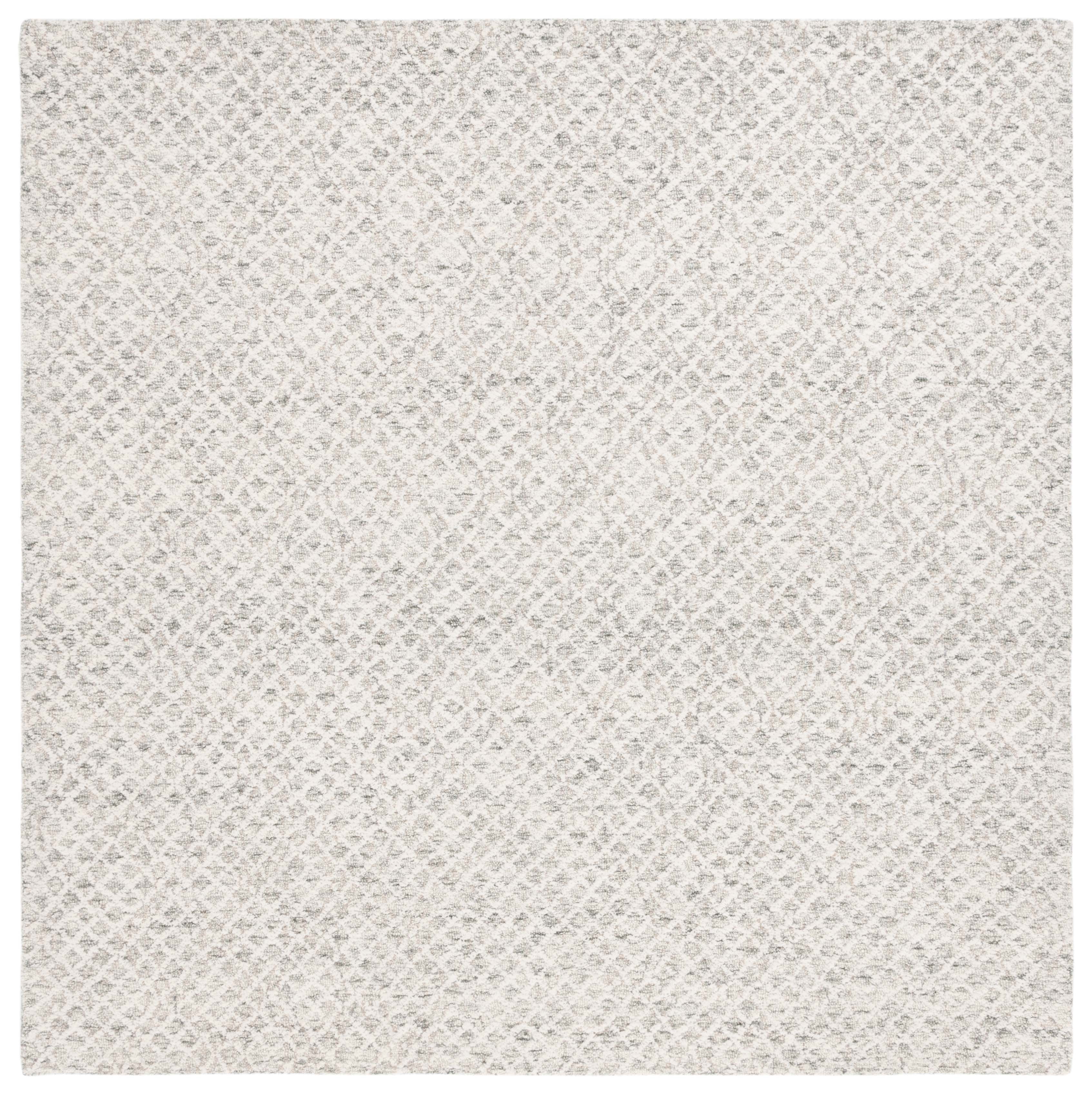 SAFAVIEH Ebony Abagail Diamond Area Rug, Grey/Ivory, 6' x 6' Square
