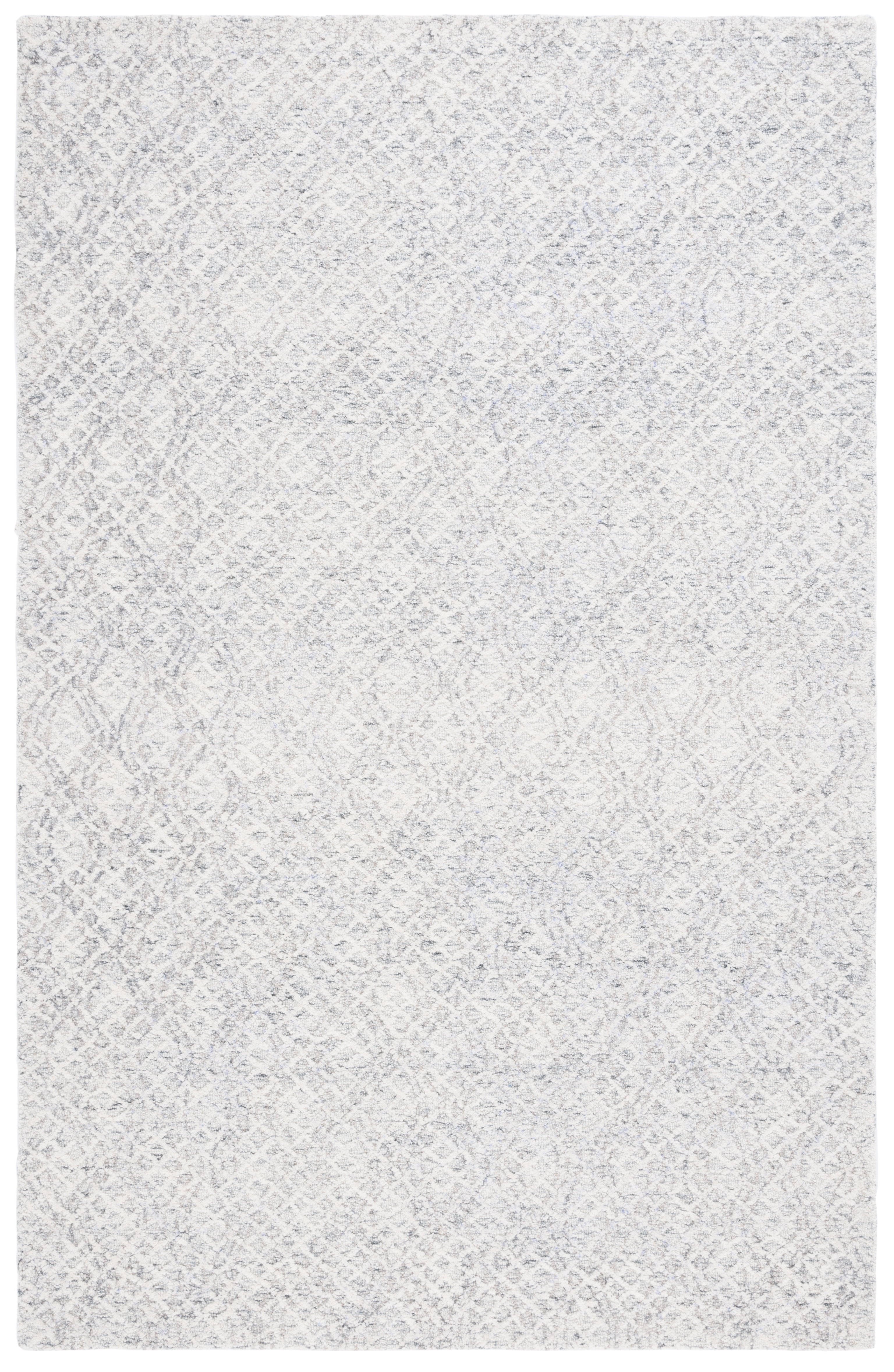 Gray Wool Hand-Tufted Non-Slip Rectangular Area Rug, 6' x 9'