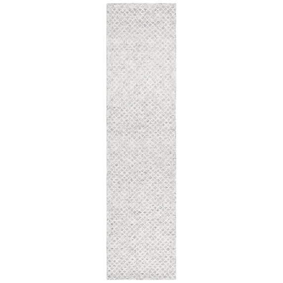 SAFAVIEH Ebony Abagail Diamond Runner Rug, Grey/Ivory, 2'3" x 9'