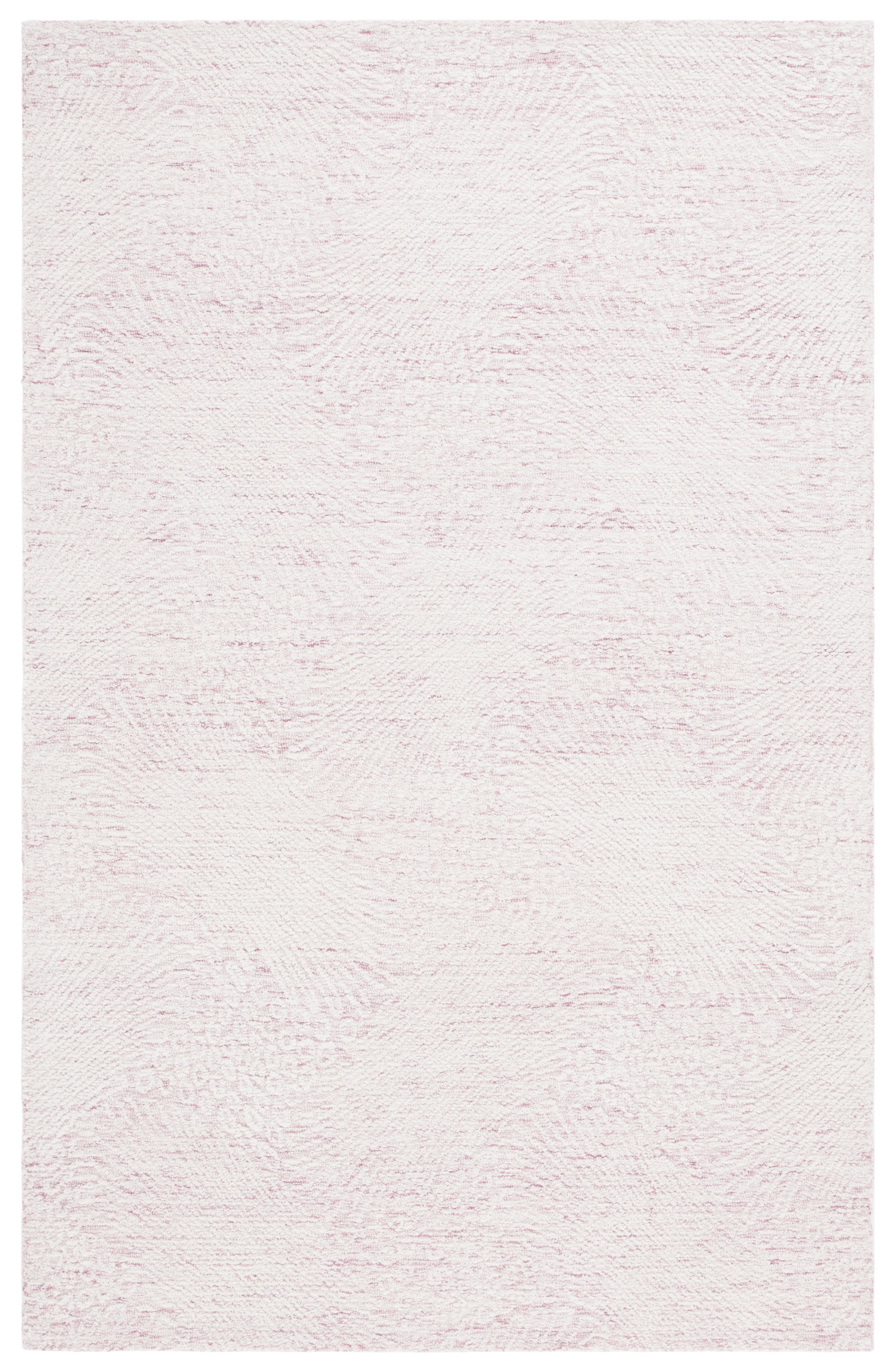 Ebony 5' x 8' Pink and Ivory Hand Tufted Wool Area Rug