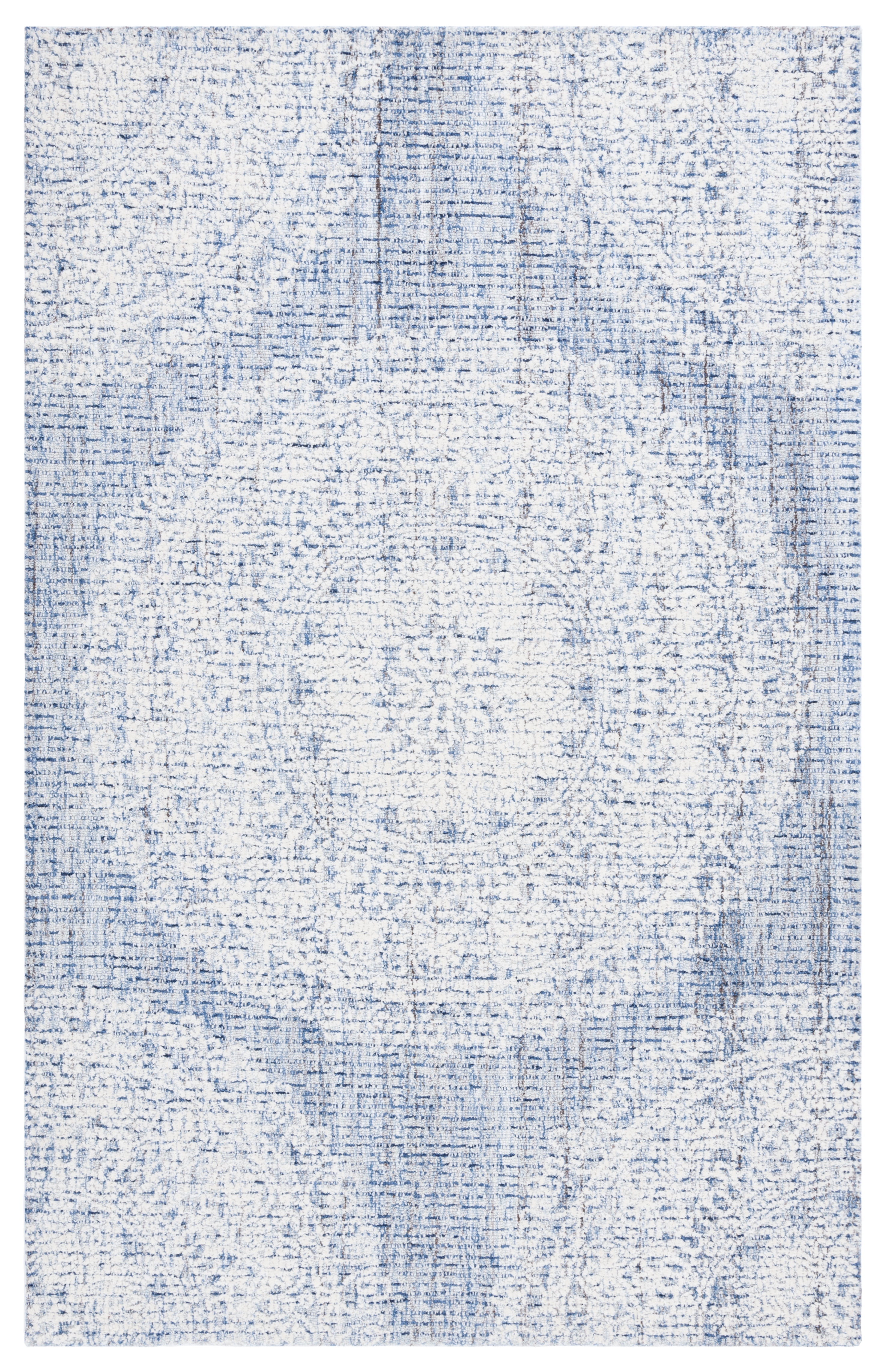 Ebony Blue Ivory Hand-Tufted Wool 6' x 9' Area Rug