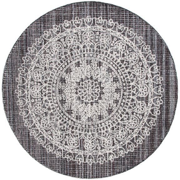 SAFAVIEH Ebony Abby Oriental Area Rug, Brown/Ivory, 6' x 6' Round