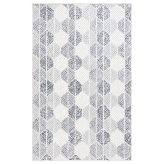 SAFAVIEH Ebony Abigail Geometric Area Rug, Grey/Ivory, 4' x 6'