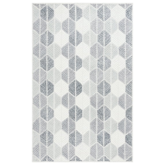 SAFAVIEH Ebony Abigail Geometric Area Rug, Grey/Ivory, 8' x 10'