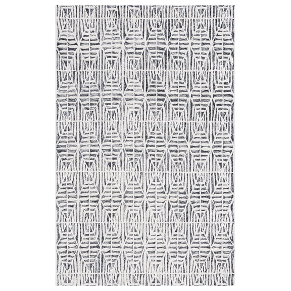 SAFAVIEH Ebony Abraham Diamond Area Rug, Black/Ivory, 5' x 8'