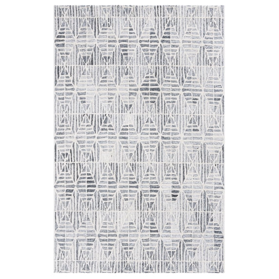SAFAVIEH Ebony Abraham Diamond Area Rug, Grey/Ivory, 5' x 8'