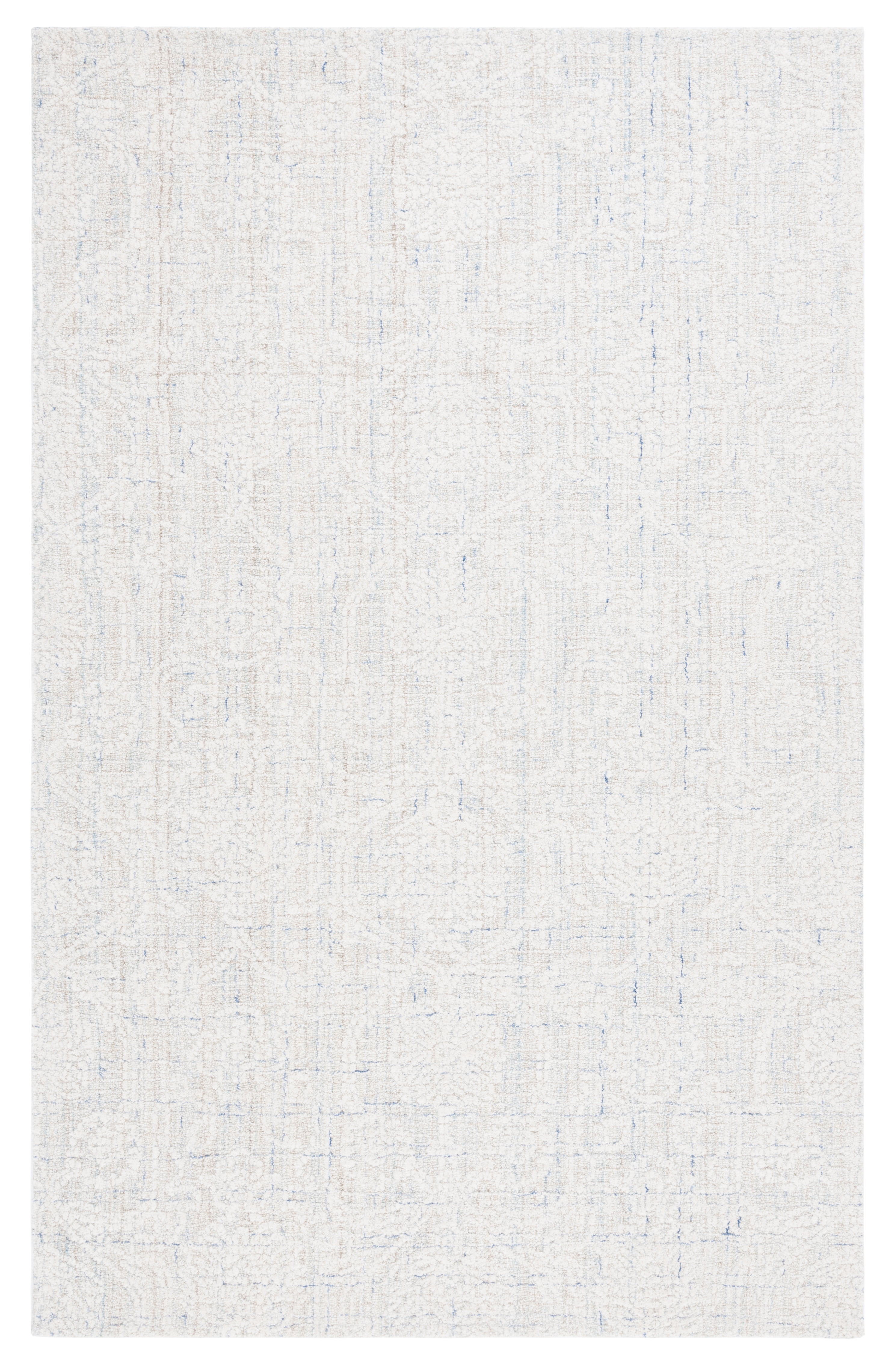 Blue Ivory Handmade Wool Tufted Non-slip Round Rug