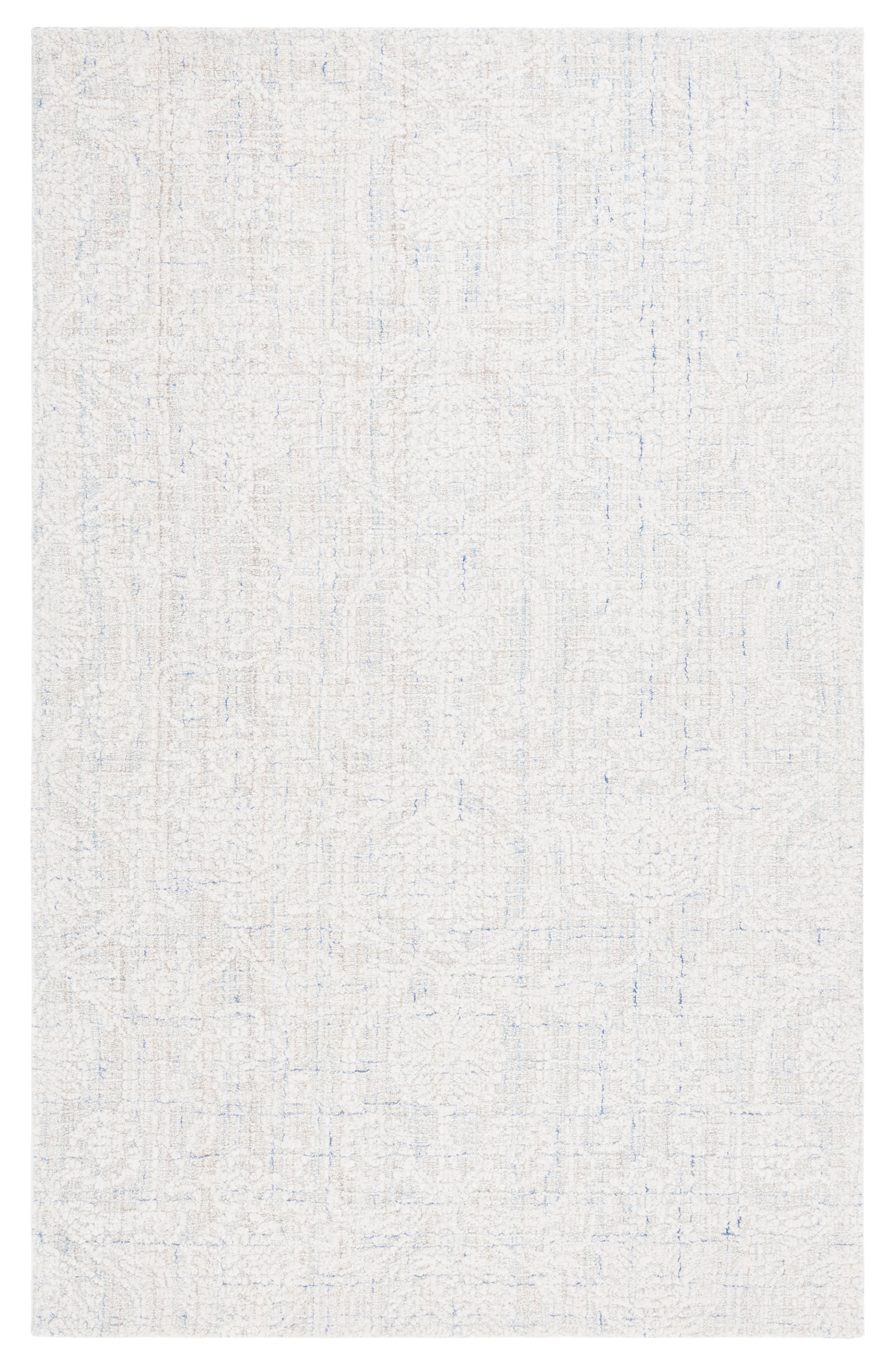 Handmade Blue and Ivory Wool Tufted 8' x 10' Rug