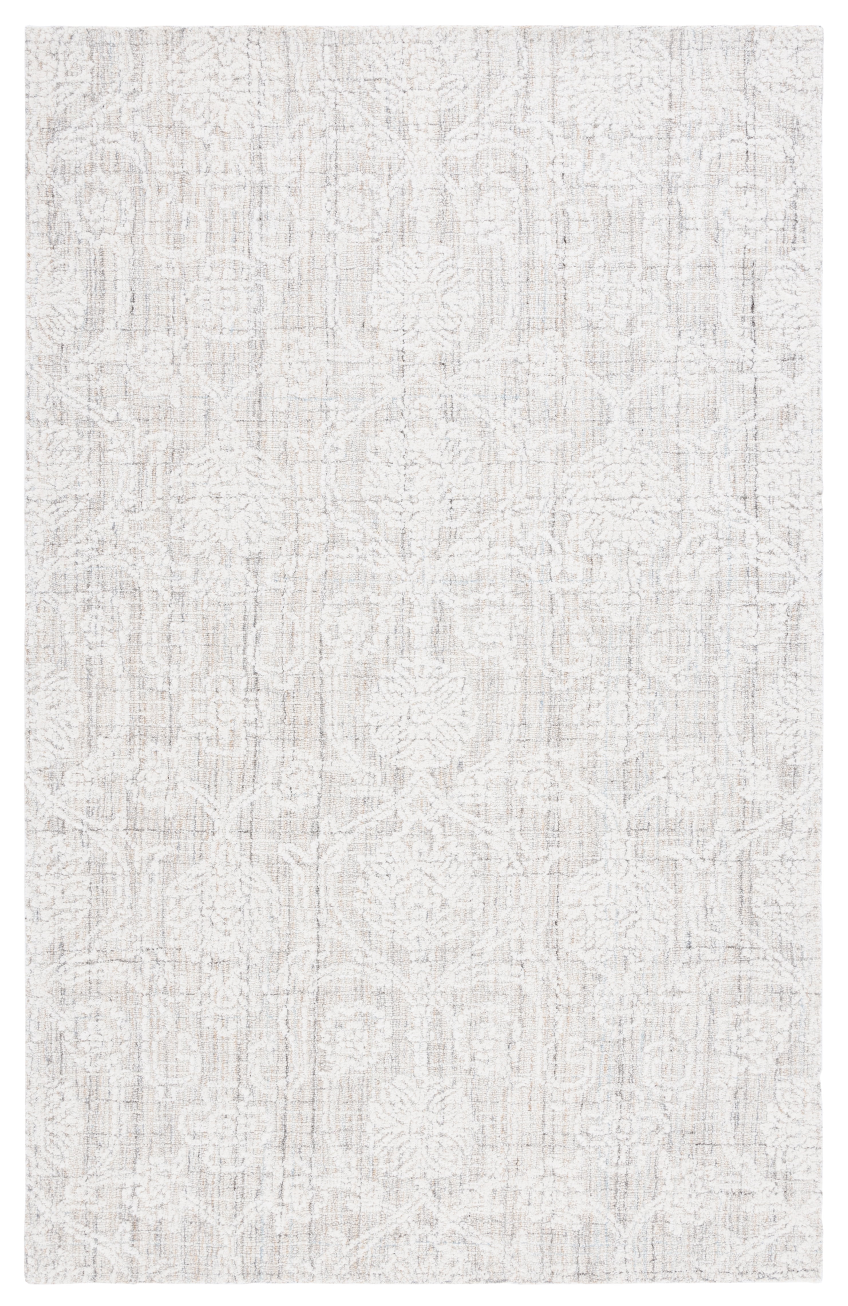 Ivory Tufted Wool 4' x 6' Rectangular Area Rug